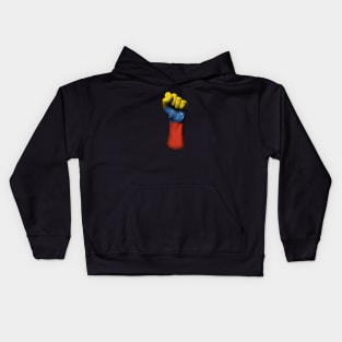 Flag of Venezuela on a Raised Clenched Fist Kids Hoodie